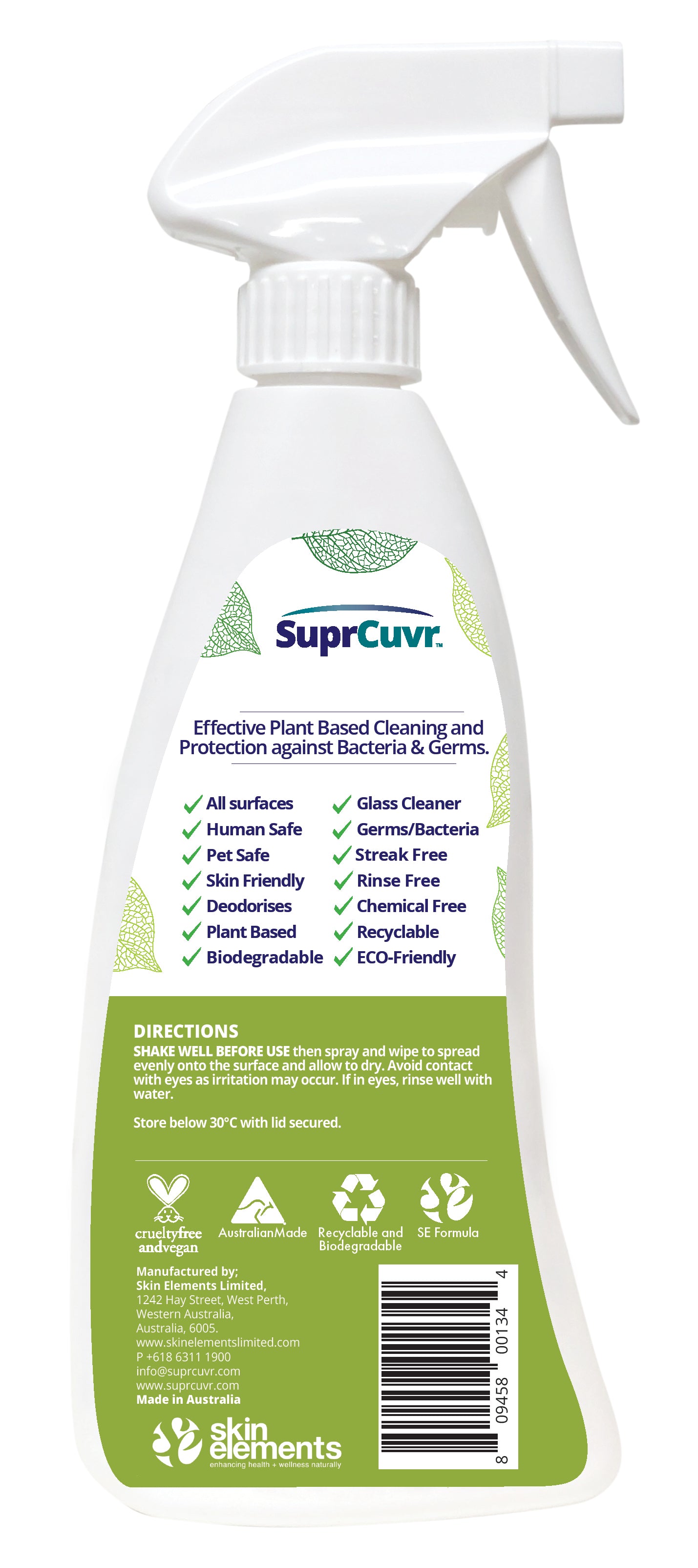 SuprCuvr Hospital-Grade 3-in-1 Cleaner & Disinfectant (Log 3)